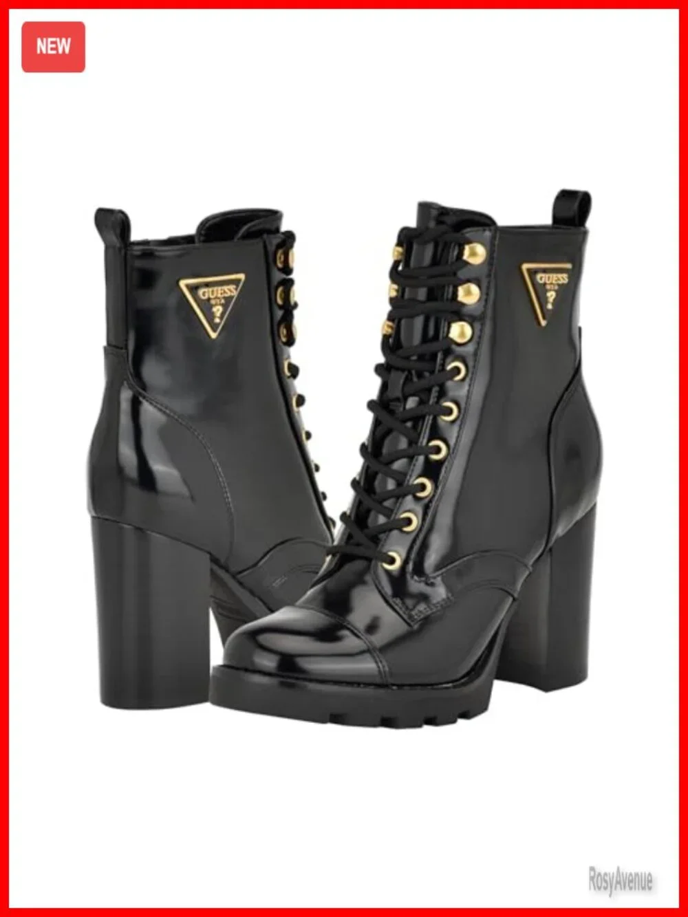 Chunky Lug Sole Chelsea Ankle Boot Pu Block Heel Zip